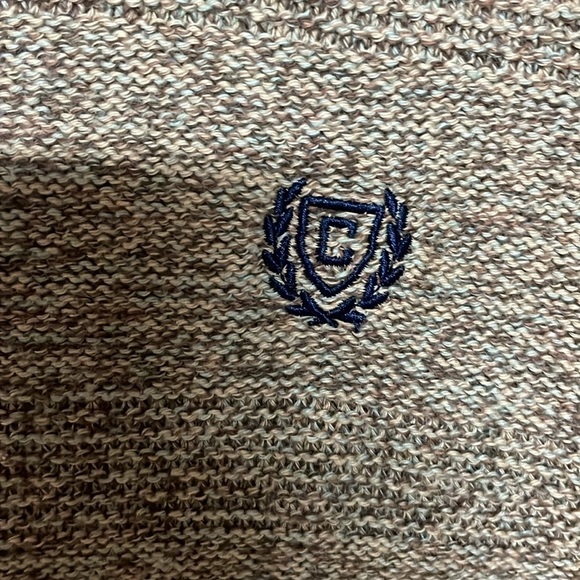 Chaps size L tan color mock neck pullover quarter button sweater - Picture 2 of 7